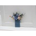 Dusty blue and peach pocket flowers. Pocket boutonniere. Flower accessories. Square flowers. 5302