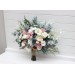 Wedding Bouquets in Dusty Mauve, Dusty Blue & Ivory | Faux Bridal & Bridesmaid Bouquets