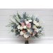 Wedding Bouquets in Dusty Mauve, Dusty Blue & Ivory | Faux Bridal & Bridesmaid Bouquets