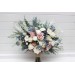 Bouquets in dusty mauve dusty blue ivory color theme. Bridal bouquet. Faux bouquet. Bridesmaid bouquet. 5303