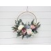 Flower hoops in dusty mauve dusty blue ivory colors. Alternative bridesmaid bouquet. 5303