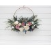 Flower hoops in dusty mauve dusty blue ivory colors. Alternative bridesmaid bouquet. 5303