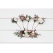 Set of 5 bobby pins in dusty blue dusty mauve ivory color scheme. Hair accessories. Flower accessories for wedding. Bridesmaid gift. 5303