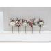 Set of 5 bobby pins in dusty blue dusty mauve ivory color scheme. Hair accessories. Flower accessories for wedding. Bridesmaid gift. 5303