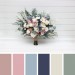 Wedding Bouquets in Dusty Mauve, Dusty Blue & Ivory | Faux Bridal & Bridesmaid Bouquets