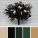 Hunter Green, Ivory, Black, and Gold Wedding Bouquets – Classic & Cascading Bridal Designs