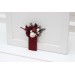 Pocket Boutonniere in Burgundy, White & Ivory | Flower Accessories
