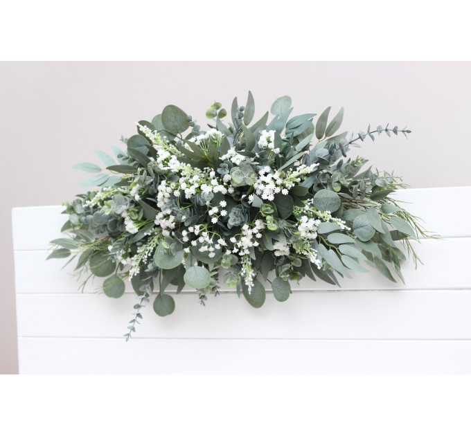 Baby's Breath & Greenery Wedding Arch Arrangement | Faux Floral Archway for Wedding