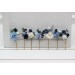 Set of 7 pins. Dusty blue navy blue white hairpins. Flower bobby pins. Floral headpiece. Bridal flower accessories. Bridesmaid gift. 5308