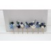 Set of 7 pins. Dusty blue navy blue white hairpins. Flower bobby pins. Floral headpiece. Bridal flower accessories. Bridesmaid gift. 5308