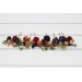 Set of 8 bobby pins in burgundy navy blue and rust color scheme. Hair accessories. Flower accessories for wedding. 5343