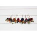 Set of 8 bobby pins in burgundy navy blue and rust color scheme. Hair accessories. Flower accessories for wedding. 5343