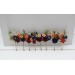 Set of 8 bobby pins in burgundy navy blue and rust color scheme. Hair accessories. Flower accessories for wedding. 5343