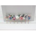 Set of 7 hair pins in pink dusty blue color scheme. Hair accessories. Flower accessories for wedding. 5313