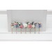 Set of 7 hair pins in pink dusty blue color scheme. Hair accessories. Flower accessories for wedding. 5313
