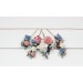 Set of 7 hair pins in pink dusty blue color scheme. Hair accessories. Flower accessories for wedding. 5313