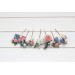 Set of 7 hair pins in pink dusty blue color scheme. Hair accessories. Flower accessories for wedding. 5313