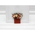 Pocket Boutonniere in Terracotta, Ivory & Orange | Flower Accessories