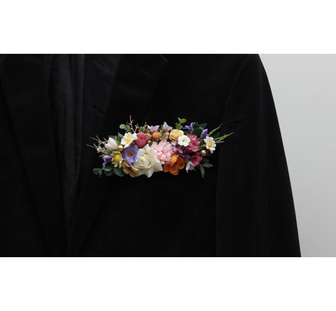 Pocket Boutonniere in Terracotta, Ivory & Orange | Flower Accessories