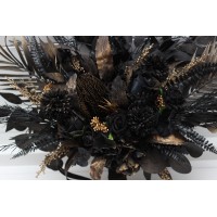 Gothic wedding. Black and gold bridal bouquet in vintage style. Halloween wedding. Faux flowers.Wedding bouquet.  Bridal bouquet. Faux bouquet. Bridesmaid bouquet. 5309