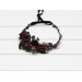 Black burgundy gold flower crown. Hair wreath. Flower girl crown. Wedding flowers. 5305