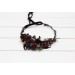 Black burgundy gold flower crown. Hair wreath. Flower girl crown. Wedding flowers. 5305