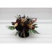 Black burgundy gold centerpiece. Table decor. Wedding flowers in box. 5305