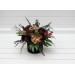Black burgundy gold centerpiece. Table decor. Wedding flowers in box. 5305