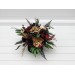 Black burgundy gold centerpiece. Table decor. Wedding flowers in box. 5305