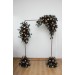 Flower Arch Arrangement in Black, Burgundy, Gold & Green | Faux Floral Archway for Wedding