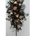 Flower Arch Arrangement in Black, Burgundy, Gold & Green | Faux Floral Archway for Wedding
