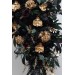 Flower Arch Arrangement in Black, Burgundy, Gold & Green | Faux Floral Archway for Wedding