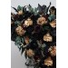 Flower Arch Arrangement in Black, Burgundy, Gold & Green | Faux Floral Archway for Wedding