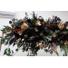 Flower Arch Arrangement in Black, Burgundy, Gold & Green | Faux Floral Archway for Wedding