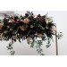 Flower Arch Arrangement in Black, Burgundy, Gold & Green | Faux Floral Archway for Wedding