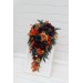Wedding Bouquets in Teal, Rust, Gold, Plum & Mustard | Cascading Faux Bridal & Bridesmaid Bouquets