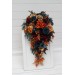Wedding Bouquets in Teal, Rust, Gold, Plum & Mustard | Cascading Faux Bridal & Bridesmaid Bouquets