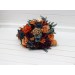Wedding Bouquets in Teal, Rust, Gold, Plum & Mustard | Cascading Faux Bridal & Bridesmaid Bouquets