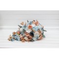 Wedding Bouquets in Sky Blue, Dusty Terracotta & Beige | Faux Bridal & Bridesmaid Bouquets