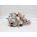 Wedding Bouquets in Sky Blue, Dusty Terracotta & Beige | Faux Bridal & Bridesmaid Bouquets