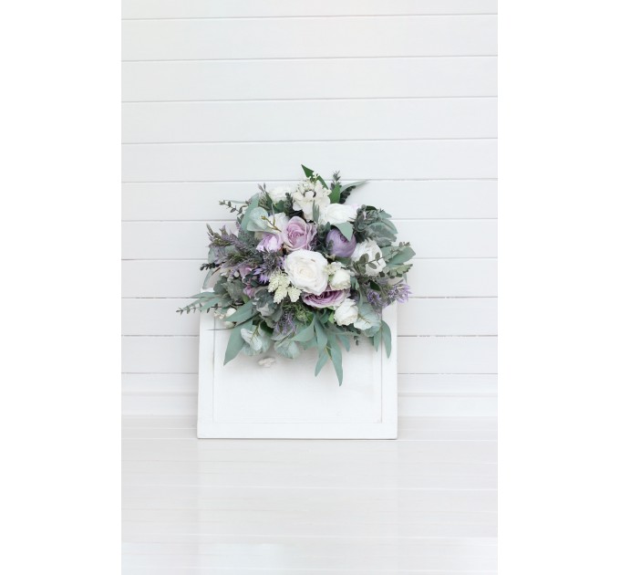 Wedding Bouquets in White, Lilac, Purple & Sage Green | Faux Bridal & Bridesmaid Bouquets