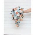 Wedding Bouquets in Sky Blue, Dusty Terracotta & Beige | Faux Bridal & Bridesmaid Bouquets