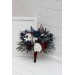 Wedding Bouquet in Burgundy, White & Navy Blue | Cascading Bridal & Bridesmaid Faux Bouquets