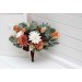 Wedding Bouquets in Cinnamon, Ivory, Burgundy & Orange | Faux Bridal & Bridesmaid Bouquets