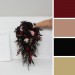 Halloween Wedding Bouquets in Burgundy, Black, Gold, and Beige – Cascade Faux Bouquets