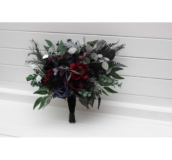Purple, Black, Navy Blue, Burgundy, Silver, and Green Wedding Bouquets – Gothic & Moody Bridal Designs