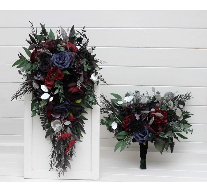 Purple, Black, Navy Blue, Burgundy, Silver, and Green Wedding Bouquets – Gothic & Moody Bridal Designs