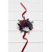 Wedding Boutonnieres & Wrist Corsage in Burgundy, White & Navy Blue | Faux Flower Accessories