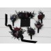 Wedding Boutonnieres & Wrist Corsage in Purple, Black, Navy Blue, Burgundy, Silver & Green | Faux Flower Accessories