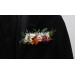 Pocket Boutonniere in Orange, Peach & Blue | Faux Flower Accessories